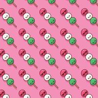 cute dango food pattern japanese dessert illustration in flat design vector