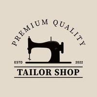 Tailor shop vintage logo, icon and symbol, vector illustration design