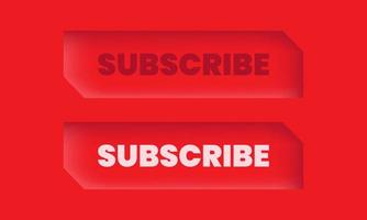 illustration realistic red Subscribe button icon 3d creative isolated on background vector