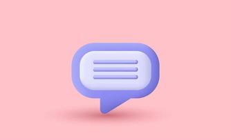 illustration realistic buble chat game icon 3d creative isolated on background vector