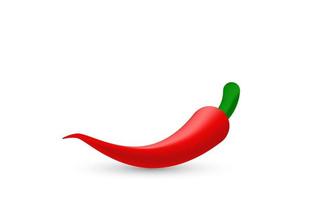 illustration realistic red hot chili pepper 3d icon creative isolated on background vector