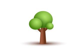 illustration realistic natural tree 3d icon creative isolated on background vector