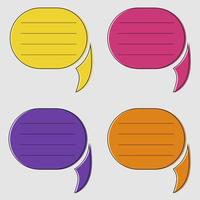 Set chat icons, with 4 color and flat, easy to use vector
