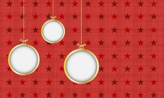 Christmas balls on red background with snowflakes. Merry Christmas and happy new year with Christmas ball on red background. Christmas and new year background holiday.Vector illustrator vector