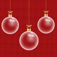 Glass ball Christmas on red background. Merry Christmas and happy new year with a glass ball Christmas red background. Christmas and new year background holidays. Vector illustration