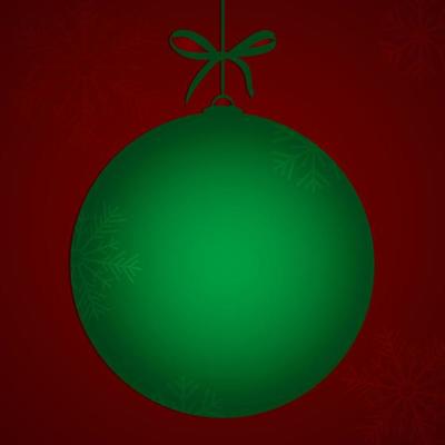 Merry Christmas and happy new year paper cut concept. Christmas ball and happy new year paper cut concept on green background. Vector illustration. Paper cut and craft style. Vector illustration