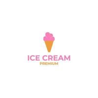 Vector cute ice cream logo design concept template illustration