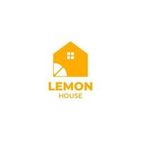 Vector lemon house logo design illustration