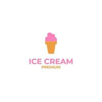 Ilustración de plantilla de concepto de diseño de logotipo de helado lindo vector