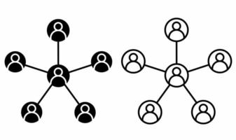 contorno silueta conjunto de iconos de red social aislado sobre fondo blanco vector