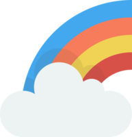 regenbogen- und wolkenillustration im minimalen stil png