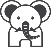 ilustração de elefante em estilo minimalista png