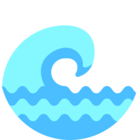 sea waves illustration in minimal style png