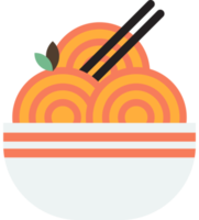 noodles and chopsticks illustration in minimal style png