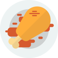 gegrillte hähnchenkeulen auf der plattenillustration im minimalen stil png