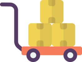 Carts and parcels illustration in minimal style png