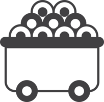 cart and charcoal illustration in minimal style png