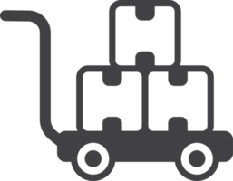 Carts and parcels illustration in minimal style png