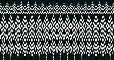 Beautiful black and whiteThai knitted embroidery . geometric ethnic oriental pattern traditional on black background, Thai pattern culture isolated with clipping path photo