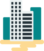high rise buildings illustration in minimal style png