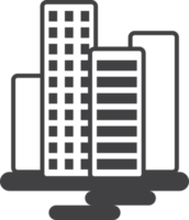high rise buildings illustration in minimal style png
