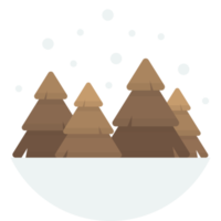 Christmas tree and snow illustration in minimal style png