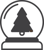 árbol de navidad en una ilustración de vidrio redondo en estilo minimalista png