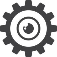eyes and cog illustration in minimal style png