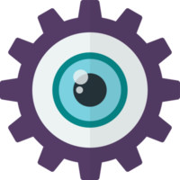 eyes and cog illustration in minimal style png