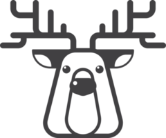 reindeer illustration in minimal style png