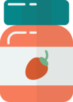 strawberry jam jar illustration in minimal style png