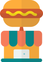 hamburgare affär byggnad illustration i minimal stil png