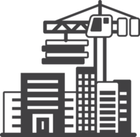 building under construction illustration in minimal style png