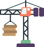 construction crane illustration in minimal style png