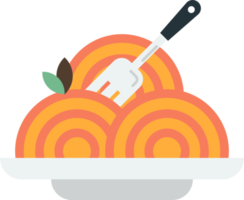 spaghetti and fork illustration in minimal style png