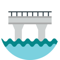 Brücken- und Flussillustration im minimalen Stil png