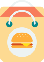 bag and hamburger illustration in minimal style png