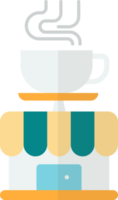 cafégebäudeillustration im minimalen stil png