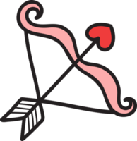 Hand Drawn bow and arrow heart shape illustration png