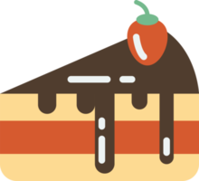 cioccolato torta con fragole illustrazione nel minimo stile png