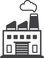 factory and smoke illustration in minimal style png