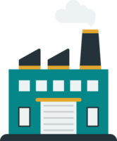 factory and smoke illustration in minimal style png