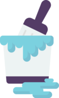 paint bucket and brush illustration in minimal style png