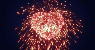 fuegos artificiales rojos abstractos fuegos artificiales festivos para el día de san valentín en forma de corazón de partículas brillantes y líneas de energía mágica. fondo abstracto foto