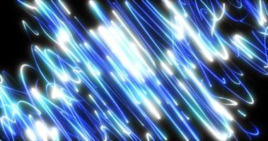 Abstract background blue diagonal pixel particles and lines flying in waves of futuristic hi-tech with the effect of a glow and blurring the background photo