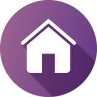 Home icon in flat design style. House button illustration. png