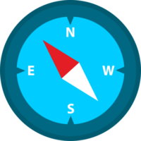 Compass icon in flat design style. Navigational signs illustration. png