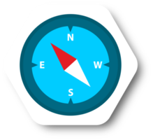 ícone de bússola em estilo de design plano. ilustração de sinais de navegação. png