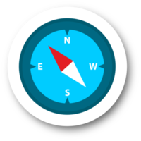 Kompass-Symbol im flachen Design-Stil. Abbildung der Navigationszeichen. png