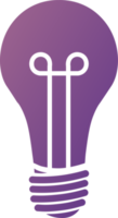 Ideenlampensymbol in Verlaufsfarbe. Glühbirnensymbol im soliden Stil. png